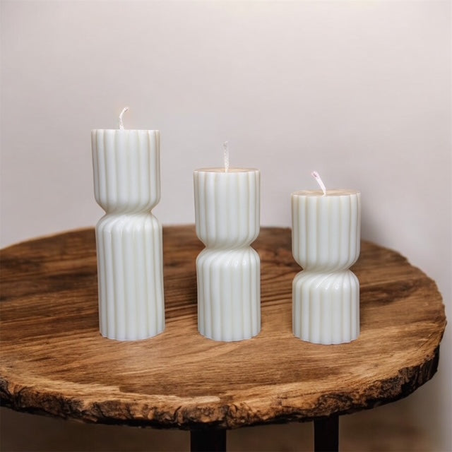 Trio de bougies Piliers sabliers
